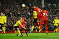 Liverpool beats Borussia Dortmund at Anfield to reach the Europa League semi-finals