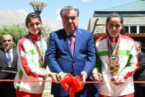 Leader of the Nation inaugurated a modern sports hall and acquainted with the work of a crossborder market in Tem area of Khorog city