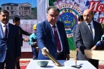 Emomali Rahmon laid the cornerstone of a Palace of Culture in the centre of Shughnon district