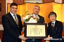 Hajime Kitaoka handed over Japanese Foreign Minister’s Commendation to Tajikistan Judo Federation