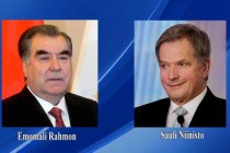 President of Tajikistan Emomali Rahmon congratulates Sauli Niinistö on his re-election as President of Finland
