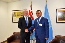 Tajikistan Minister of Economic Development and Trade meets with the President of the UN General Assembly and Canadian FM