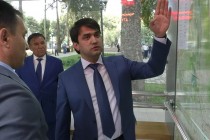 First exemplary stop of public urban transport presented in Dushanbe