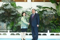 Leader of the Nation Emomali Rahmon met with the Head of General Nice Investment LTD Mrs. Sai Sui Sing