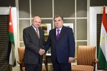 President Emomali Rahmon of Tajikistan meets President of Senate of Jordan Faisal al-Fayez
