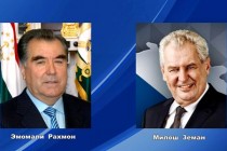 Telegram of congratulations of the Leader of the Nation Emomali Rahmon to the President of Czech Republic Milos Zeman