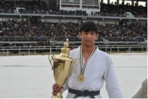 Tajik World Champion Behruz Khojazoda takes part at the Dusseldorf Grand Slam 2018