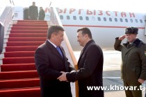 President of the Kyrgyz Republic Sooronbay Jeenbekov arrived in Tajikistan on an official visit