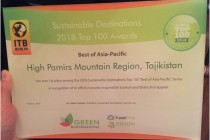 ONE MORE GOOD NEWS: Badakhshan province of Tajikistan included in the World’s TOP 100 Best Sustainable Destinations at the Berlin International Tourism Exhibition!