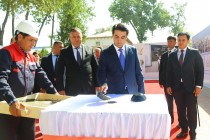 Mayor of Dushanbe city Rustami Emomali gave an official start to the construction of a new building of the secondary school № 65