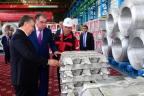 Visit of the Presidents of Tajikistan and Uzbekistan to SUE «TALCO» and opening of joint venture «TALCO KRANTAS»