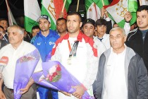 Tajik athlete Komronshoh Ustopiriyon returned to Homeland from 2018 Indonesia Asian Games with two bronze medals
