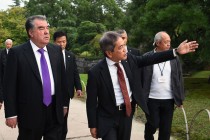 President of Tajikistan Emomali Rahmon arrives in Kyoto as part of his official visit to Japan.