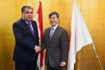 President of Tajikistan Emomali Rahmon meets JICA President Shinichi Kitaoka