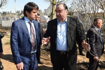 Emomali Rahmon and Mayor Rustam Emomali Toured Dushanbe