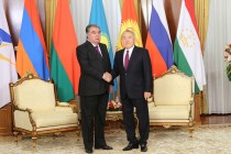 President of Tajikistan Emomali Rahmon Meets First President of Kazakhstan Nazarbayev