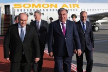 Emomali Rahmon arrived in Belarus on an official visit