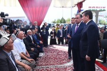 Emomali Rahmon and Sooronbay Jeenbekov have joint conversation with residents of Vorukh, Tajikistan and Oqsoy, Kyrgyzstan