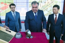 President Emomali Rahmon Lays the Foundation Stones for the Cement Producing Company Tojikcement and Company Specializing in Glass Fiber Reinforced Plastic Pipes