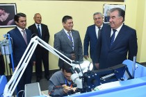 President Opens Zari Tojik Jewelers’ Enterprise and visits Asphalt Concrete Closed Joint-Stock Company in Dushanbe