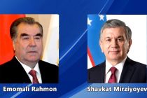 President Emomali Rahmon Congratulates the President of Uzbekistan Shavkat Mirziyoyev on His Re-election