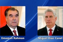 President of Tajikistan Emomali Rahmon Congratulates Miguel Diaz-Cane on His Election as Cuba’s President