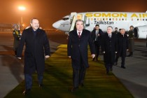 President Emomali Rahmon Arrives in Uzbekistan for CA Heads of States Summit