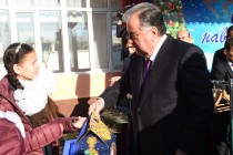 Emomali Rahmon Visits Republican boarding school for deaf children in Rudaki