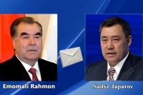 President Emomali Rahmon Congratulates Japarov on Winning Kyrgyzstan Presidential Election