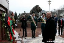 Afghan President Ashraf Ghani Lays a Wreath at the Ismoili Somoni Monument in Dushanbe