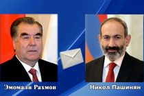 President Emomali Rahmon Sends a Message to the Prime Minister of Armenia Nikol Pashinyan