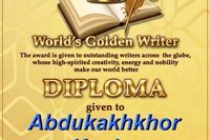 Tajik Writer Awarded World’s Golden Writer Diploma