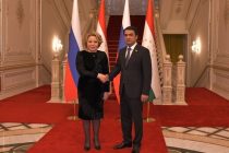 Speaker of the National Assembly Rustam Emomali Meets the Speaker of the Russian Federation Council Valentina Matvienko