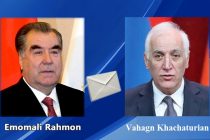 President Emomali Rahmon Congratulates President of Armenia Vahagn Khachaturian