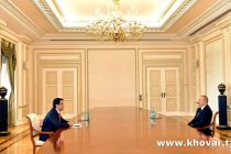 President of Azerbaijan Ilham Aliyev Meets with Rustam Emomali