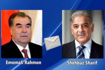 President Emomali Rahmon Congratulates Shehbaz Sharif on His Election as the Prime Minister of Pakistan