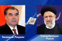 President Emomali Rahmon  Holds Phone Talk with President of Iran, Saidibrohim Raisi