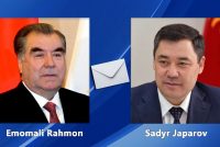 Emomali Rahmon Exchanges Congratulatory Letters with President Sadyr Japarov on the 30th Anniversary of the Establishment of Diplomatic Relations between Tajikistan and Kyrgyzstan