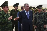 President Emomali Rahmon Reviews Military Parade of Airborne Assault Brigade