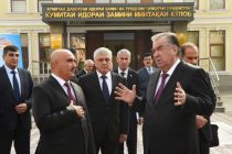 President Emomali Rahmon Opens Administrative Building of the Committee for Land Management of Kulob Region