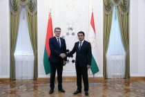 Speaker Rustam Emomali Meets Mayor of Minsk Vladimir Kukharev in Dushanbe