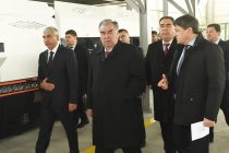 President Emomali Rahmon Opens Glass Processing Enterprise in Bobojon Ghafurov