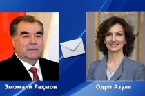 UNESCO Director-General  Sends a Message of Congratulations to the President of Tajikistan