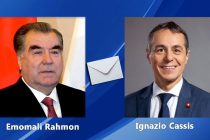 Emomali Rahmon Sent Messages of Congratulations to the President Ignazio Cassis on the Occasion of the 30th Anniversary of the Diplomatic Relations Between Tajikistan and Swiss Confederation