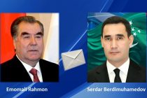 Emomali Rahmon Exchanges Congratulatory Letters with President Serdar Berdimuhamedov on the 30th Anniversary of the Establishment of Diplomatic Relations between Tajikistan and Turkmenistan