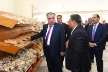 President Emomali Rahmon Opens Bakery and Confectionery Workshop and visits the Exhibition of its Products in Istiklol