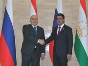 Rustam Emomali Meets Russian Prime Minister Mikhail Mishustin