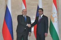 Rustam Emomali Meets Russian Prime Minister Mikhail Mishustin