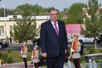 President Emomali Rahmon Attends the Opening Ceremony of the State Flag Square in Ovchikalacha village of Bobojon Gafurov