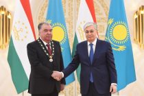 Ceremony of Awarding the State Award of Kazakhstan — «Altyn Qyran» Order to the President of Tajikistan Emomali Rahmon